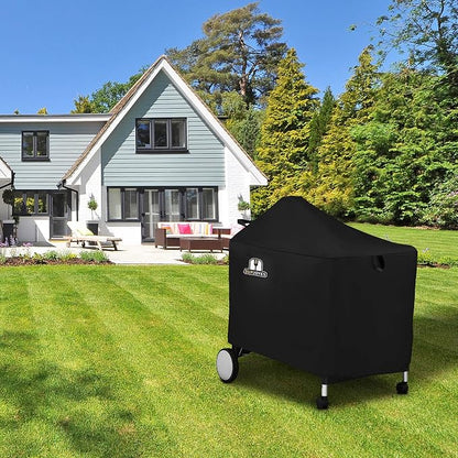 Grill Cover for Weber Performer Deluxe Charcoal, 22 Inch BBQ Covers, Premium Heavy Duty Waterproof Accessories for Weber 7152 Performer Charcoal Grills with Handles
