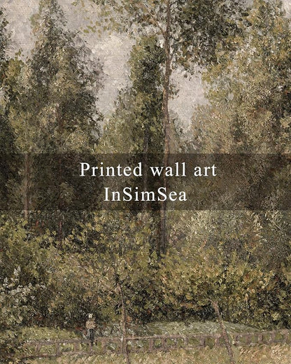 InSimSea Framed Canvas Prints Art Vintage Decor, Bushes Poplars Nature Landscape Paintings, Large Prints, Farmhouse Decor, Classical Wall Decorations for Bedroom Living Room Bathroom, 20"x30"