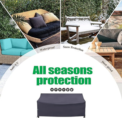 F&J Outdoors Waterproof UV Resistant Heavy Duty 2 Seater Patio Loveseat Cover, Grey, 58" W x 35" D x 35" H