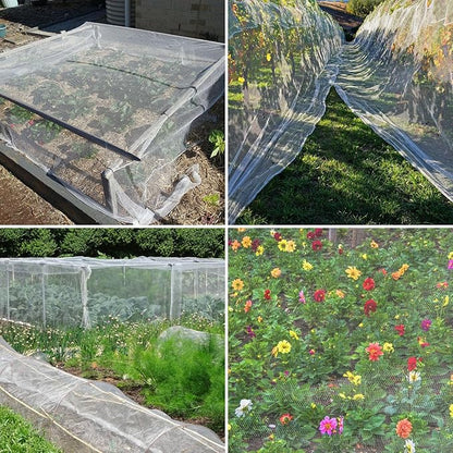 Unves 2 Pack 10 x 33 FT Garden Netting, Mosquito Net Ultra Mesh for Garden Protection Vegetable Fruits, Raised Bed Plant Covers Insect Bird Netting Protect Plants from Birds Bugs