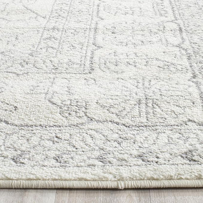 SAFAVIEH Adirondack Collection Accent Rug - 4' x 6', Ivory & Silver, Oriental Medallion Design, Non-Shedding & Easy Care, Ideal for High Traffic Areas in Entryway, Living Room, Bedroom (ADR108B)