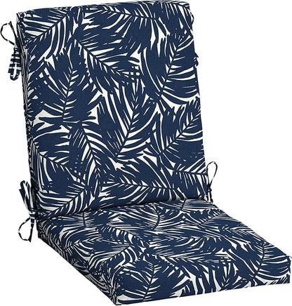 Arden earthFIBER Outdoor Dining Chair Cushion, 20 x 20, Rain-Proof, Fade Resistant, Navy Blue King Palm