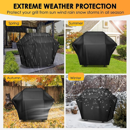 Grill Cover 48 Inch for Outdoor Grill,Grill Cover for Outdoor Waterproof Weather Resistant,UV & Fade Resistant, Compatible with Weber Nexgrill Charbroil Kenmore Gas BBQ, Black
