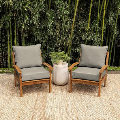 Arden earthFIBER Outdoor Deep Seat Cushion Set, 24 x 24, Rain-Proof, Fade Resistant, Deep Seat Bottom and Back Cushion for Chair, Sofa Sandbar Taupe Texture