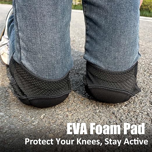 Gardening & Cleaning Knee Pads for Work, Soft EVA Foam Kneepads for Adult Men & Women, Breathable & Elastic with Anti-Slip Design, Great for Weeding, Flooring & Kneeling Worker for Kneeling, Black L