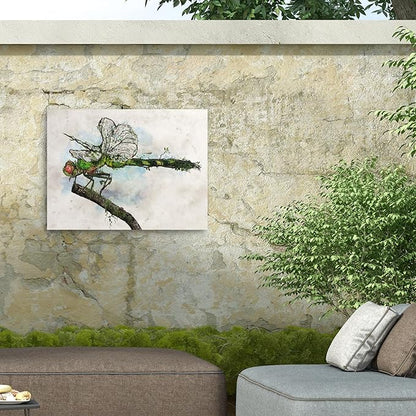 Outdoor Canvas Art - Barrett Biggers 'Dragonfly' Wall Art for Outdoor Spaces, Patios, or Gardens by Trademark Fine Art