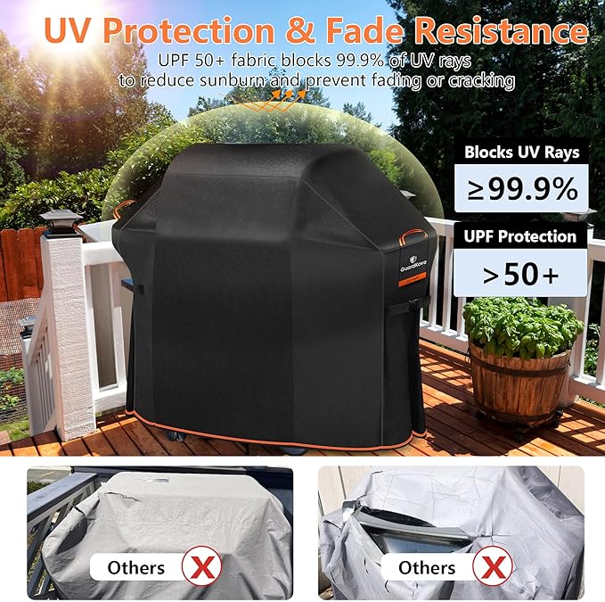 [Upgraded 1000D Heavy Duty Fabric] 65" Grill Cover for Weber 7131, Waterproof, Tear & Fade Resistant BBQ Cover with Buckle, Fits 4-5 Burner Grills of Weber Char-Broil Nexgrill Brinkmann Kenmore