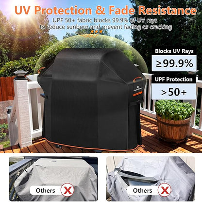 [Upgraded 1000D Heavy Duty Fabric] 65" Grill Cover for Weber 7131, Waterproof, Tear & Fade Resistant BBQ Cover with Buckle, Fits 4-5 Burner Grills of Weber Char-Broil Nexgrill Brinkmann Kenmore