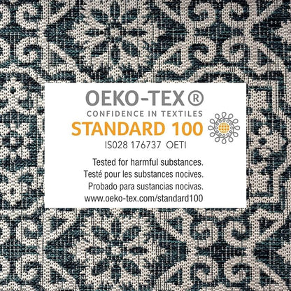Nicole Miller New York Patio Country Danica Transitional Geometric Indoor/Outdoor Area Rug, Navy Blue/Ivory , 7'9"x10'2"