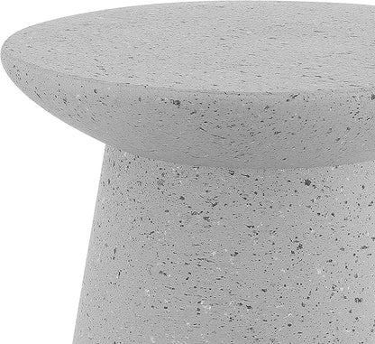 JONATHAN Y TBL1108C Hollie 18" Minimalist Modern Drum Indoor/Outdoor Accent Table Pedestal, Contemporary, Mid-Century, Art Deco,Bohemian, Patio, Garden, Bathroom, Living Room, Gray Terrazzo Finish