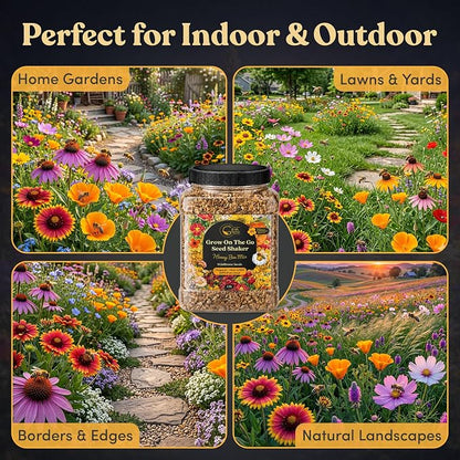 Bulk Wildflower Seed Mix – Honey Bee Wildflower Seed Mix 1 Pound Tub by GevaGrow | Bulk 300,000+ Seed Tub | 19 Variety Flower Seeds for Planting in Pots & Outdoor Gardens | No Messy Bags or Packets |