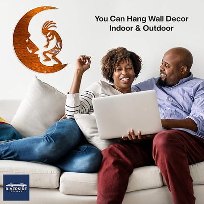 Riverside Designs Kokopelli Wall Art Steel Outdoor Decor | Heavy-Duty and Waterproof | Made in USA (Copper, 12L x 9.5W)