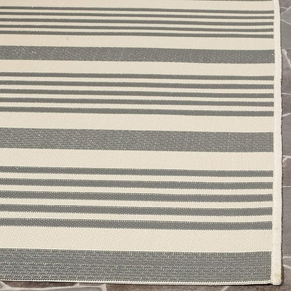 SAFAVIEH Washable Rug Outdoor Courtyard Collection - 2'3" x 16' Runner, Grey & Bone, Non-Shedding & Easy Cleaning, Ideal for Patio, Entryway, Mudroom, Hallway, Kitchen (CY6062-236)