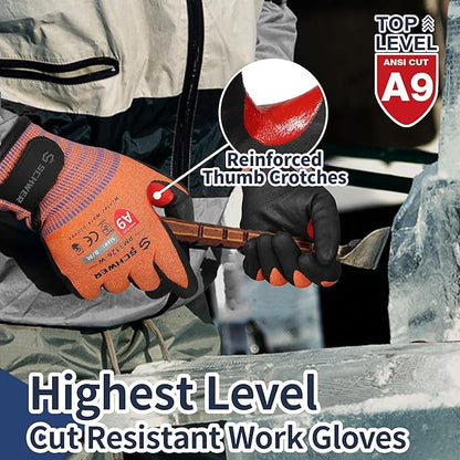 Schwer FreezeGuard-X Winter Work Gloves for Men and Women, ANSI A9 Cut Resistant Gloves for Extreme Protection, Freezer Glove With Super Grip, Touchscreen, Thermal Insulated, PM3326-W (S,1 Pair)