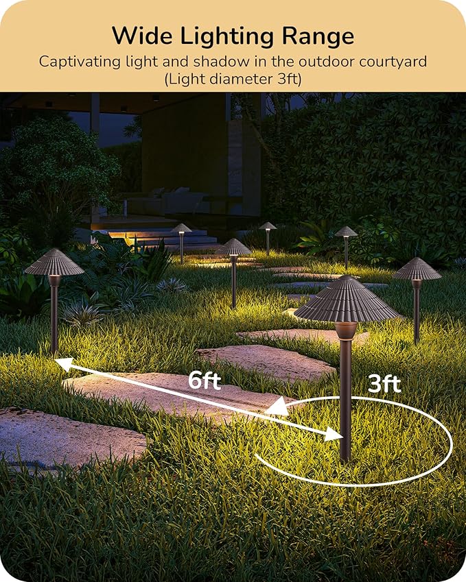 EDISHINE 5CCT Low Voltage Pathway Lights Wired, 8 Pack 2700K-5000K LED Landscape Lighting, 12V AC/DC 3W 160LM Die-Cast Aluminum Waterproof Outdoor Landscape Path Lights for Sidewalk Garden Yard