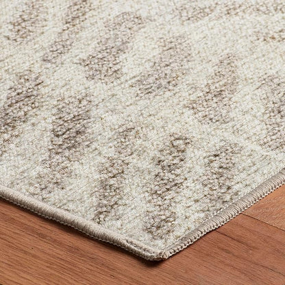 Dash & Albert Rowley Grey Machine Washable Rug, 4 X 6 Feet, Grey Graphic Pattern