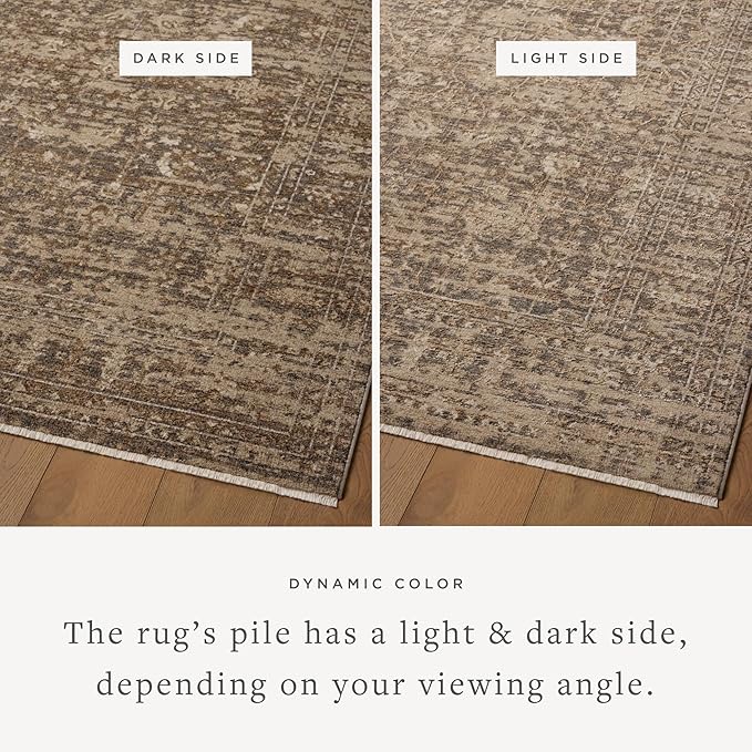 Loloi Haywood Collection HYD-01 Granite/Natural 3'-6" x 5'-7" Accent Rug