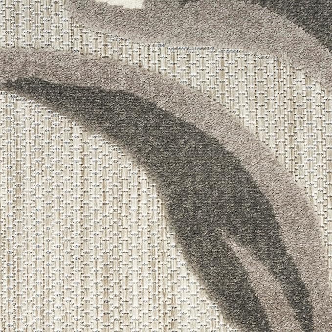 Nourison Home Aloha Indoor/Outdoor Beige 6' x 9' Area-Rug, Easy-Cleaning, Non Shedding, Bed Room, Living Room, Dining Room, Kitchen, Backyard, Deck, Patio (6x9)