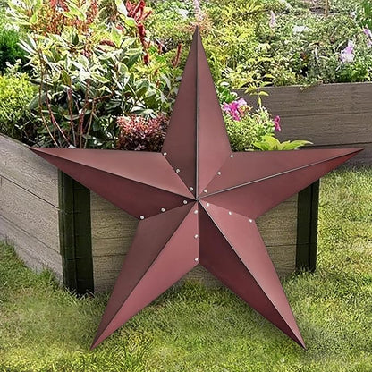 JoyEvy 48" Large Barn Star-Red Black Barn Stars Outdoor Decoration-Metal Star for Outside Texas Stars Art Rustic Vintage Western Country Home Farmhouse Primitive House Decor- Primitive Wall Décor