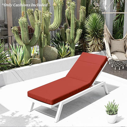 Chaise Lounge Cushion for Outdoor Furniture, Waterproof Fade and Tear Resistant Lounge Deck Chair Cushions for Patio Lawn Pool Resort Hotel