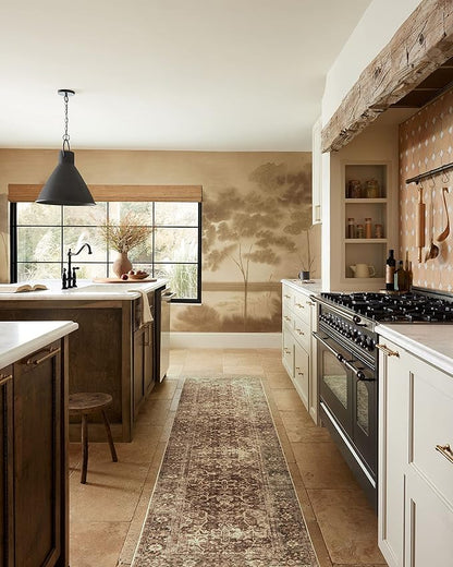 Loloi Magnolia Home by Joanna Gaines Sinclair Collection SIN-01 Rust/Lagoon 5'-0" x 7'-0", .25" Pile Height, Machine Washable, Area Rug