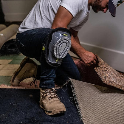 AWP Gel Stabilizer Non-Skid Knee Pads with Dual Layer Padding and Shock Stabilizer Caps for Flooring, Roofing, Decking for All-Day Support & Stability, Men and Women, One Size | L-22380-4