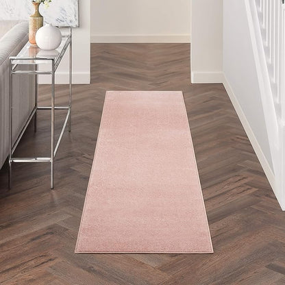 Nourison Home Essentials Indoor/Outdoor Pink 2'2'' x 7'6'' Area-Rug, Easy-Cleaning, Non Shedding, Bed Room, Living Room, Dining Room, Backyard, Deck, Patio (2x8)