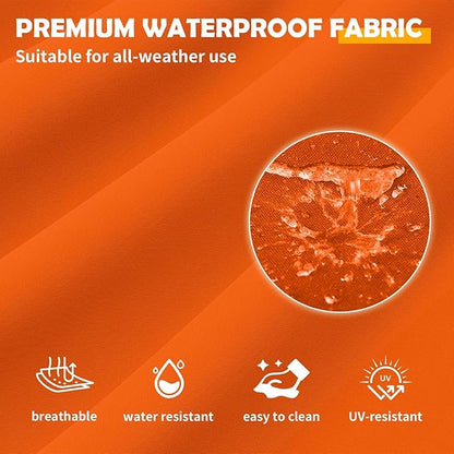 Amopatio Outdoor Sofa Replacement Cushion Set. Waterproof Seat and Back Cushions for Patio Fumniture - Extra-Thick Cushions, Machine- Washable Covers(Orange)