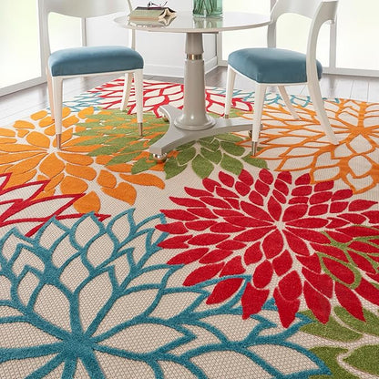 Nourison Home Aloha 7' x 10' Fabric Indoor/Outdoor Rug in Green/Multi-Color