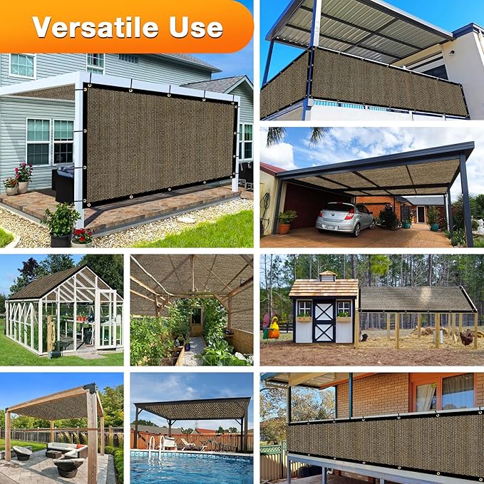 Artpuch Outdoor Pergola Shade Cover 19x21 FT Sun Shade Cloth with Grommets Mocha 90% UV Protection Canopy Patio Privacy Screen (Customized Available)