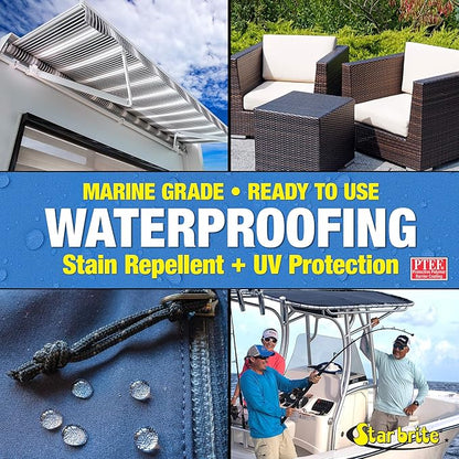STAR BRITE 081900X Fabric Waterproofer with Stain Repellent and UV Protection - 1 Gallon