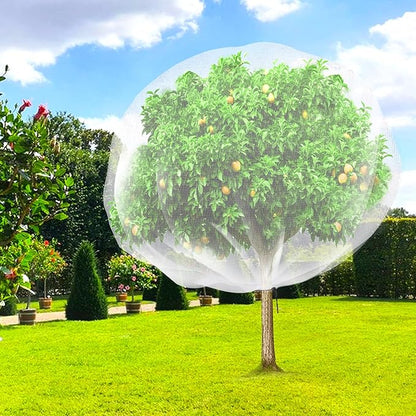 2 Pcs Fruit Tree Netting, 7 x 8 Ft Large Insect Bird Barrier Tree Net with Drawstring, Garden Bird Netting Plant Cover for Protect Plant Fruit Flower from Insect Bird