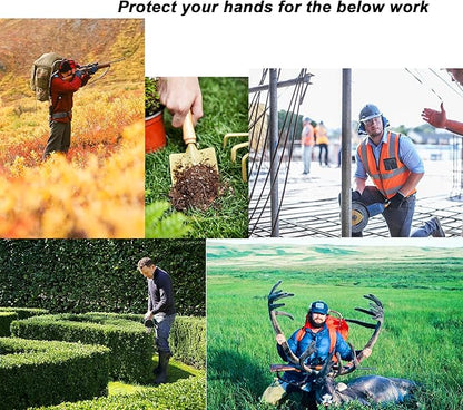 OZERO Leather Work Gloves: Mens Deerskin Gloves Soft Breathable Abrasion Resistant Gardening Firewood Glove - for Driving Riding Yardwork Ranch Farm Hunting Garage DIY for Men & Women (Gold,S)