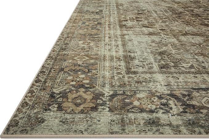 Loloi Magnolia Home by Joanna Gaines Sinclair Collection SIN-01 Pebble/Taupe 7'-6" x 9'-6", .25" Pile Height, Machine Washable, Area Rug