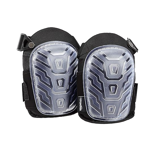 Amazon Basics Professional Gel Cushion Knee Pads - 1 Pair, Clear