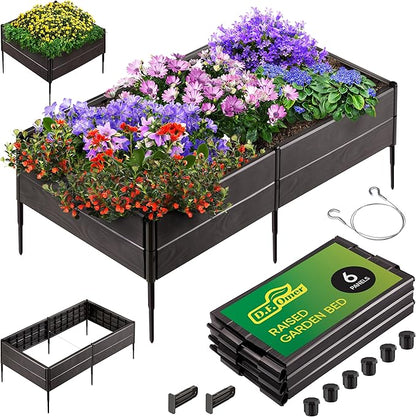 Raised Garden Bed Made of 100% Recycled Plastic Panels | Garden Boxes with Legs or Without | Holding 4 cu ft of Soil |by D.F. Omer