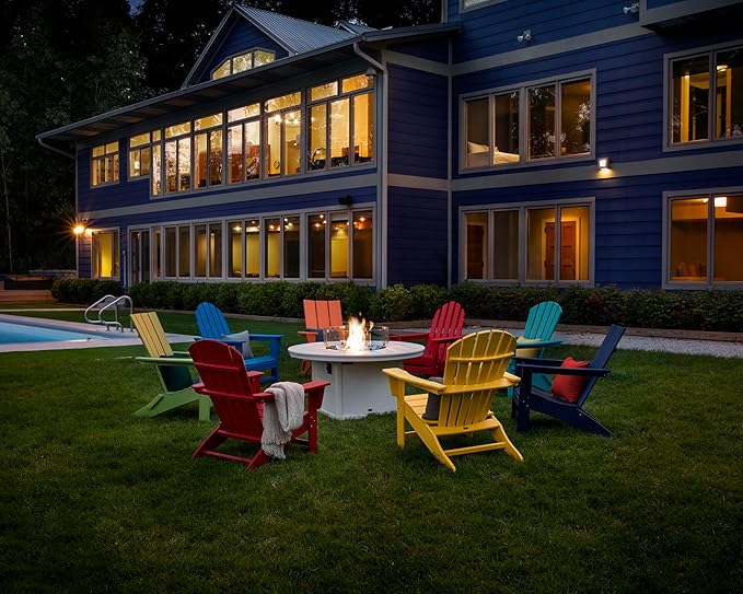 POLYWOOD AD420LI Modern Adirondack Chair, Lime