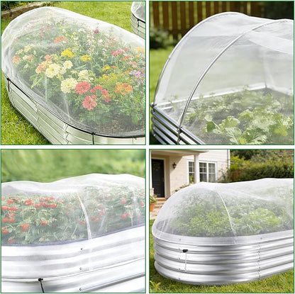 2 Pack Garden Netting for Raised Beds, 4 x 2 Ft Raised Bed Plant Covers for Garden Protection, Fine Mesh Bird Netting Pest Barrier Screen with Drawstring for Protecting Vegetables Fruits Crops