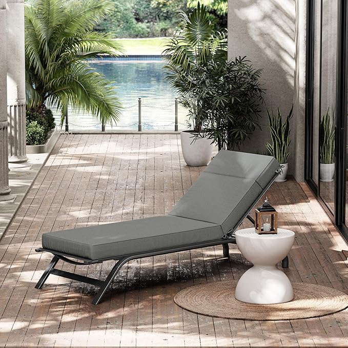 Chaise Lounge Cushions Outdoor, 72" L X 21" W X 4" D Lounge Chair Cushions for Outdoor Furniture, High-Density Foam Outdoor Chaise Cushion-Waterproof Fade-Resistant ThickPatio lounge chair cushion