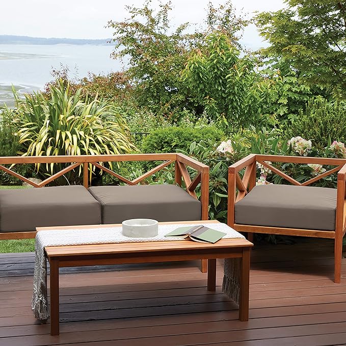 Classic Accessories Ravenna Water-Resistant 72 x 21 x 3 Inch Patio Chaise Lounge Cushion, Dark Taupe, Patio Cushion