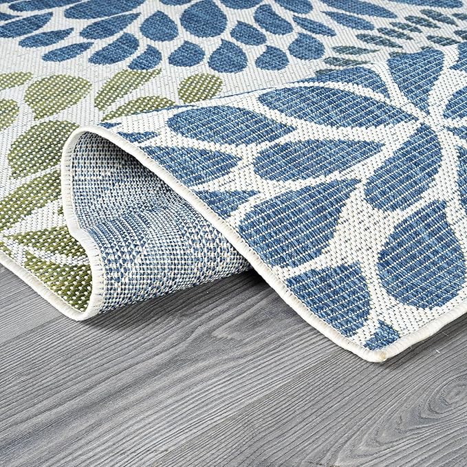 Beverly Rug Outdoor Rug 8x10 Modern Exotic Tropical Leaf Area Rugs for Indoor and Outdoor Patio Deck Porch Garden Water Resistant Washable Outside Carpet (8 x 10 Olive)