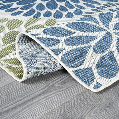 Beverly Rug Outdoor Rug 8x10 Modern Exotic Tropical Leaf Area Rugs for Indoor and Outdoor Patio Deck Porch Garden Water Resistant Washable Outside Carpet (8 x 10 Olive)
