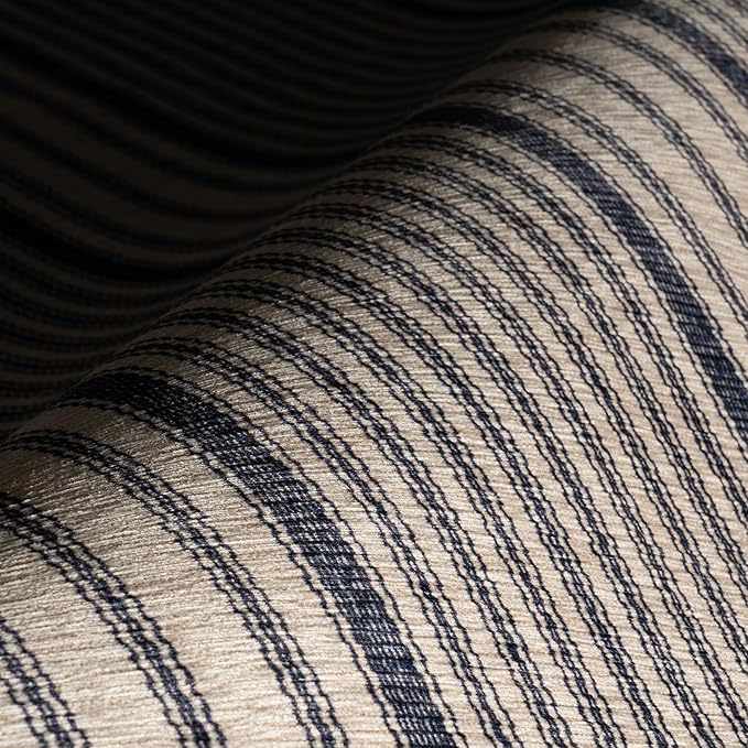 Dash & Albert Axiom Navy Machine Washable Rug, 6 X 9 Feet, Blue/Ivory Stripe Pattern