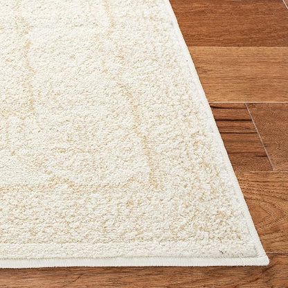 SAFAVIEH Adirondack Collection Area Rug - 9' x 12', Ivory & Beige, Oriental Medallion Design, Non-Shedding & Easy Care, Ideal for High Traffic Areas in Living Room, Bedroom (ADR108E)