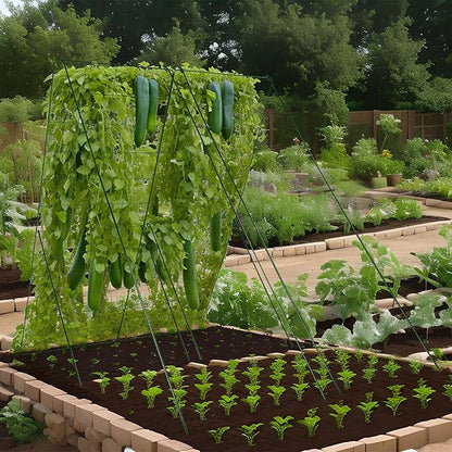 Cucumber Trellis for Garden - 4 Pack, 48" L x 16" W Garden Trellis for Climbing Plants Outdoor with Support Structures, A Frame Trellis for Climbing Vegetables Peas, Vine, Bean