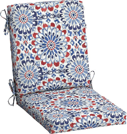 Arden Outdoor Patio Dining Chair Cushion, 20x44, Rain-Proof Seat Pad, Fade-Resistant Outdoor Cushion Clark Blue