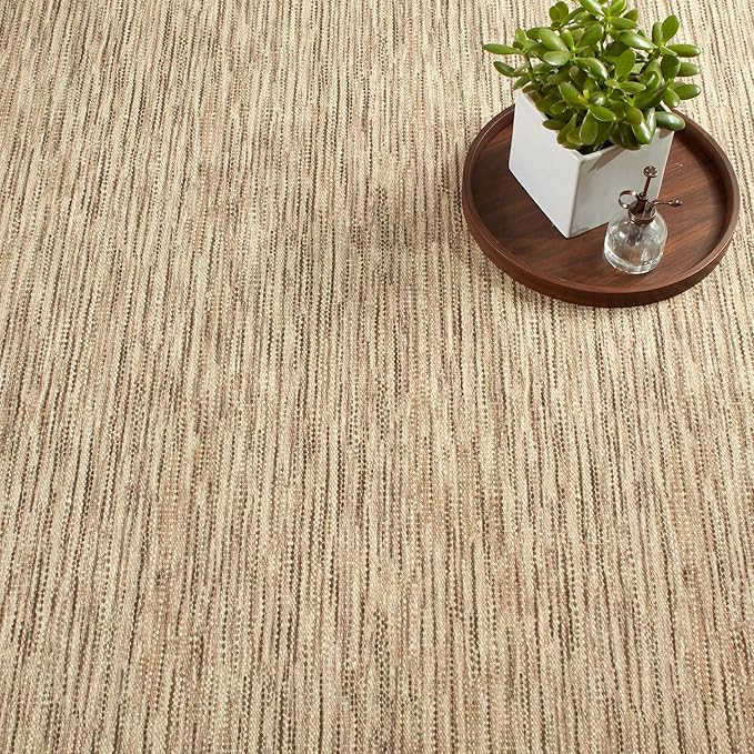 Dash & Albert Clay Natural Machine Washable Rug, 3 X 5 Feet, Natural Stripe Pattern