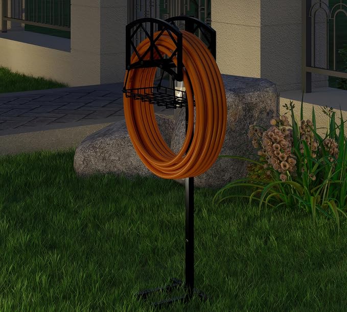 Fire Beauty Garden Hose Holder,Water Hose Holder Rack Organizer for Outdoor,Detachable Water Hose Holder Stake,Hose Reel Stand,Hose Hanger Rack for Lawn