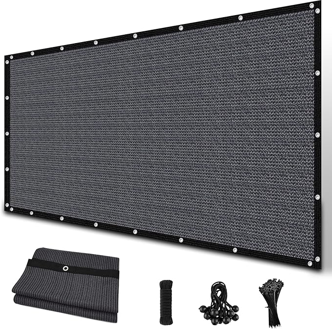 Amagenix 90% Sun Shade Cloth with Grommets, 3' x 16' Pergola Replacement Shade Cover Canopy Privacy Screen for Outdoor Patio Garden, Blue Gray (We Customized)