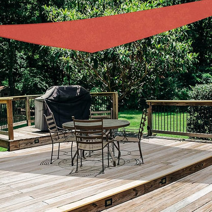 AsterOutdoor Sun Shade Sail Triangle 16' x 16' x 16' UV Block Canopy for Patio Backyard Lawn Garden Outdoor Activities, Terra